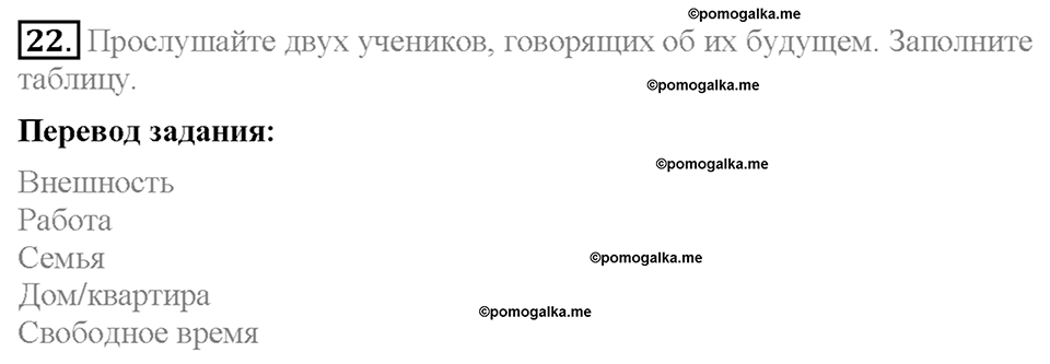 Section 4. What do you think about your future?. Unit 1 номер 22 — решение 1
