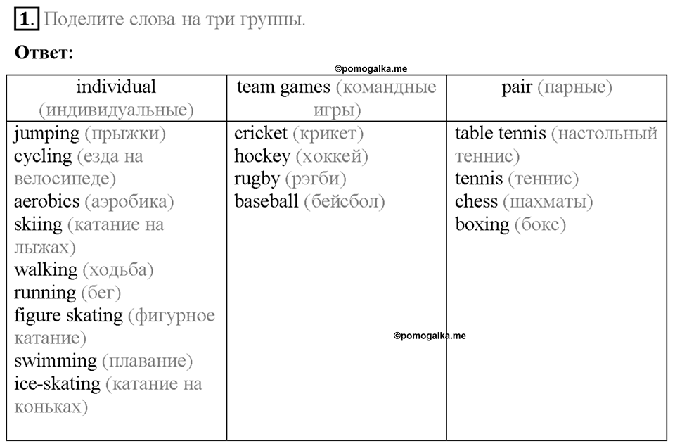 Homework. Unit 4 номер 1 — решение 1