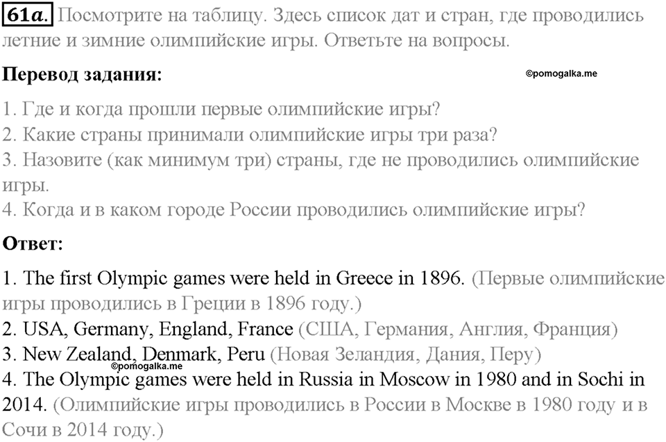 Section 4. Why do people like to compete?. Unit 4 номер 61a — решение 1