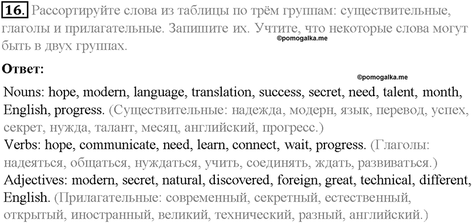 Homework. Unit 2 номер 16 — решение 1