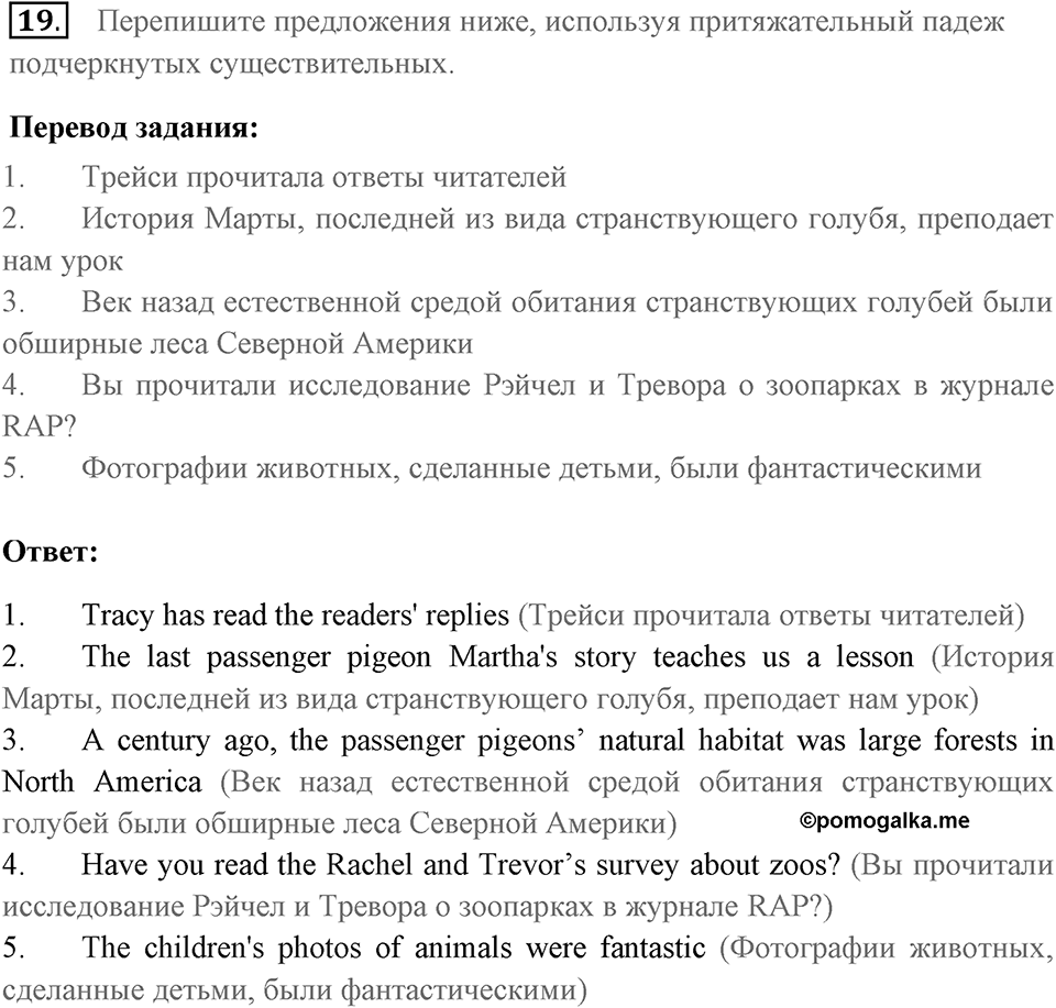Unit 4. Animal quiz. Unit 4 задание 19 — решение 1
