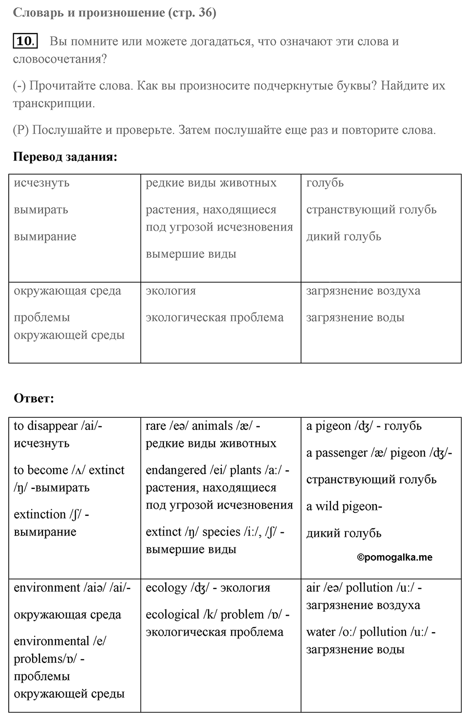 Unit 4. Animal quiz. Unit 4 задание 10 — решение 1