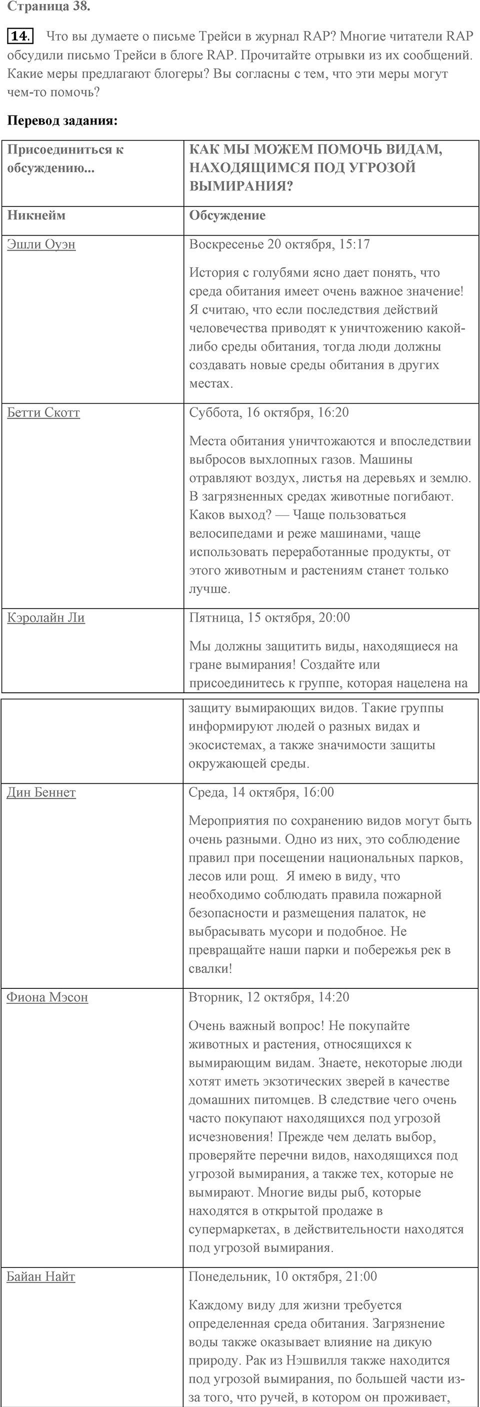Unit 4. Animal quiz. Unit 4 задание 14 — решение 1