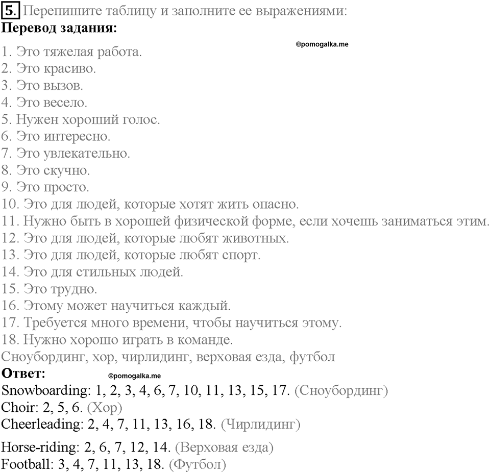Unit 8. Lesson 3. Задание №5 — решение 1