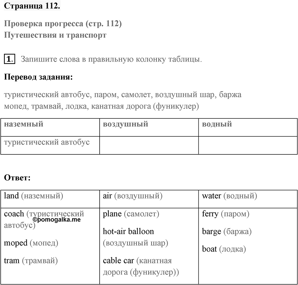 Unit 8. International Adventures. Страница 112 номер №1 — решение 1