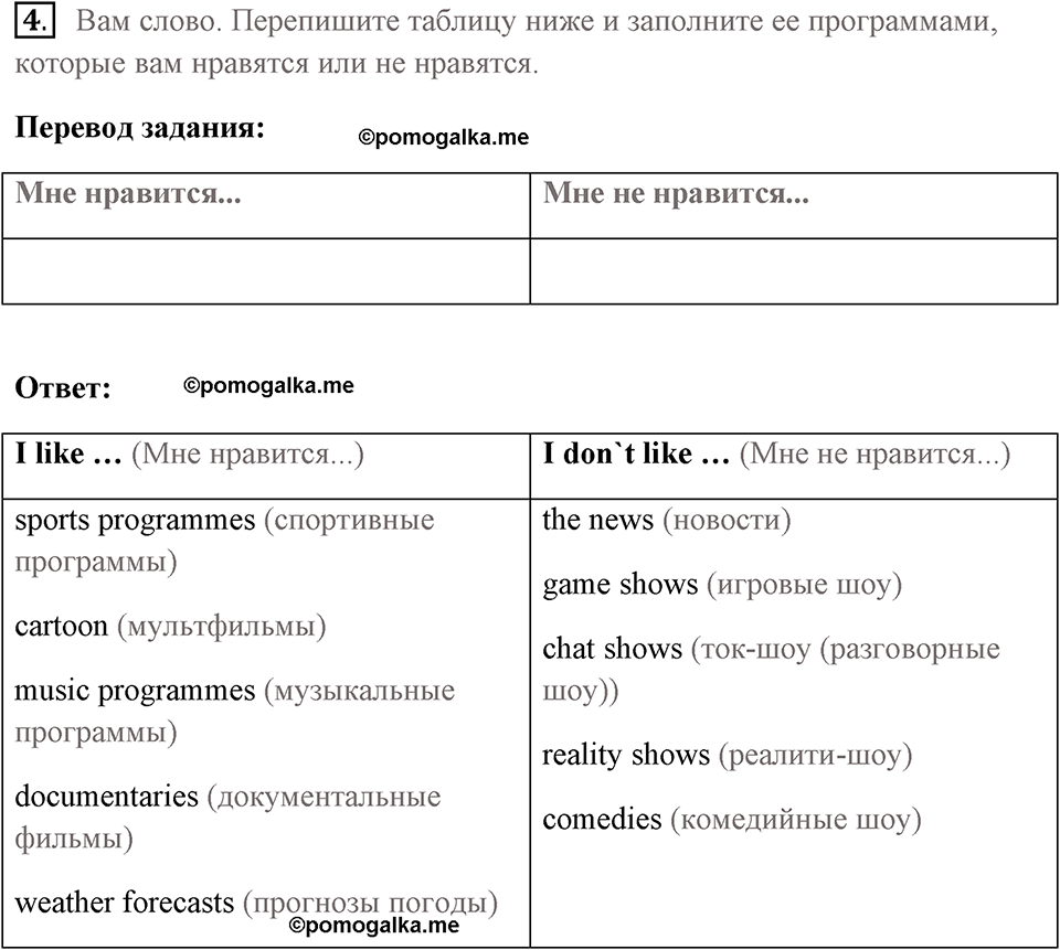 Unit 4. Screen Stories. Страница 50 номер №4 — решение 1