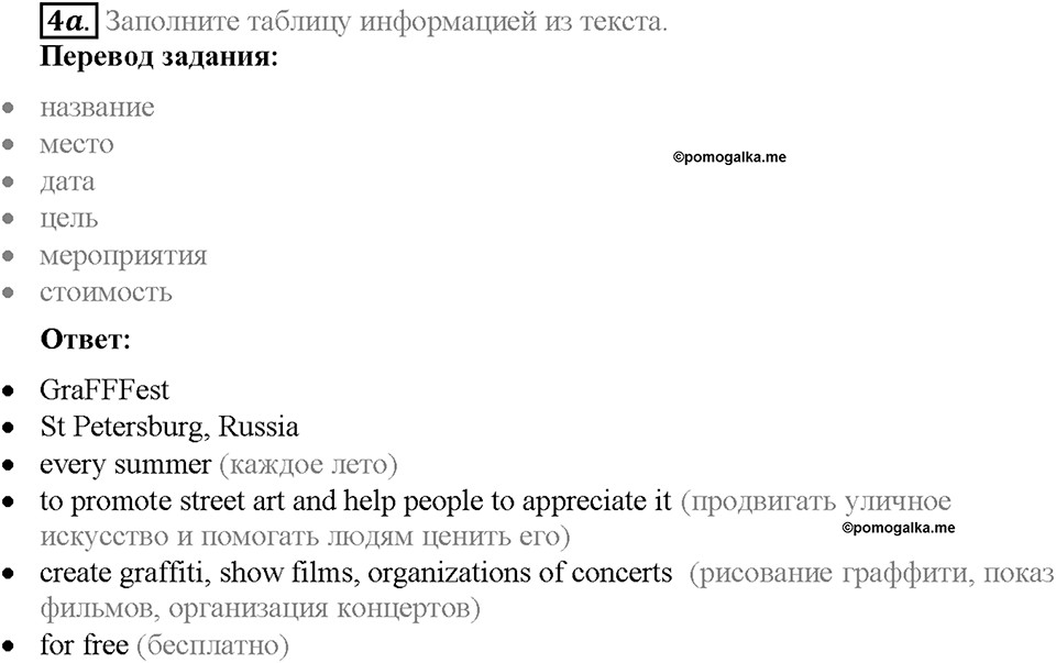 Module 6. Страница 114. Reading & Listening. Задание №4a — решение 1