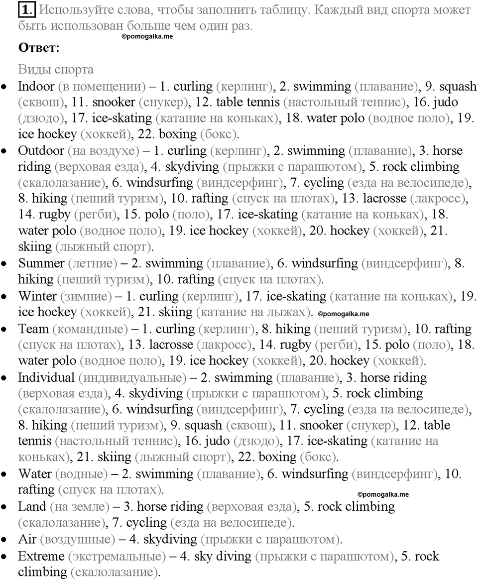 Module 7. VB3. Vocabulary Bank 1. Задание №1 — решение 1