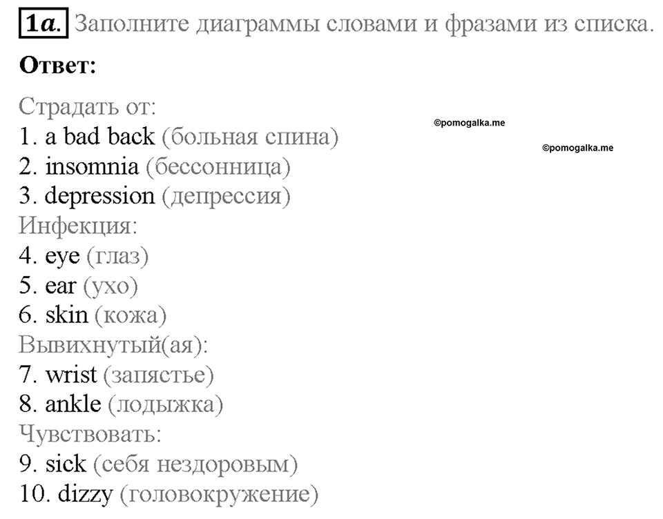 Module 7. VB10. Vocabulary Bank 4. Задание №1a — решение 1