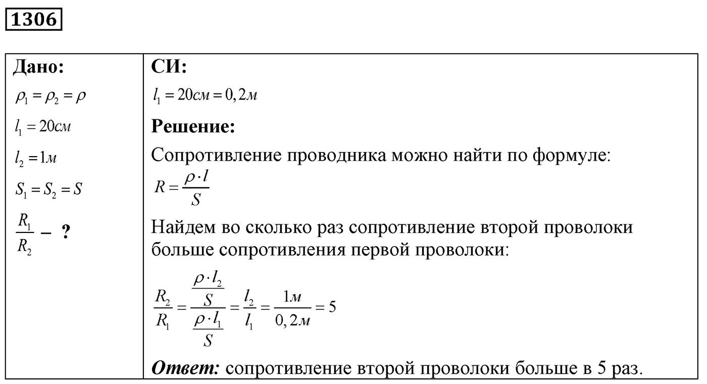 Задача №1306 — решение 1
