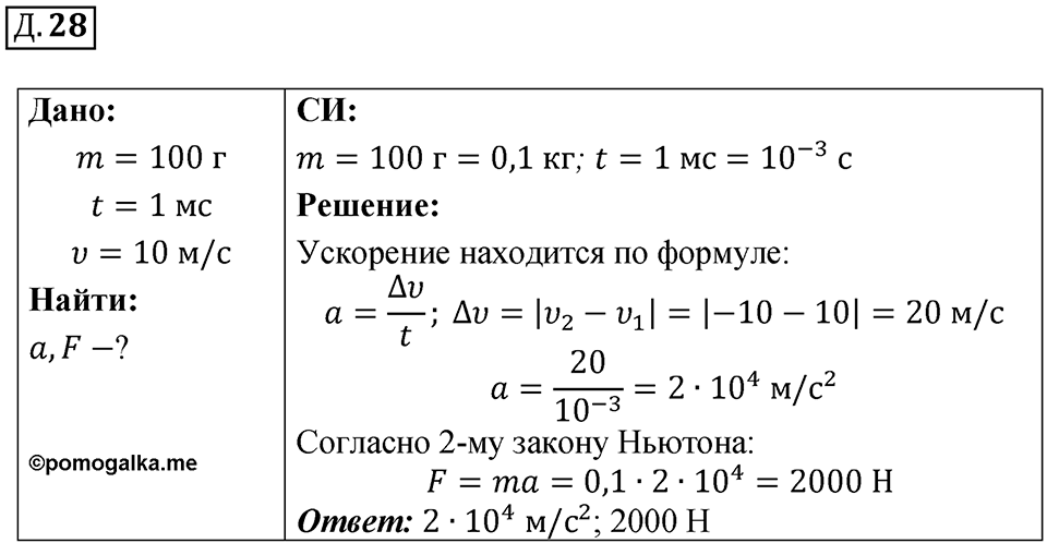 Д. 28 — решение 1