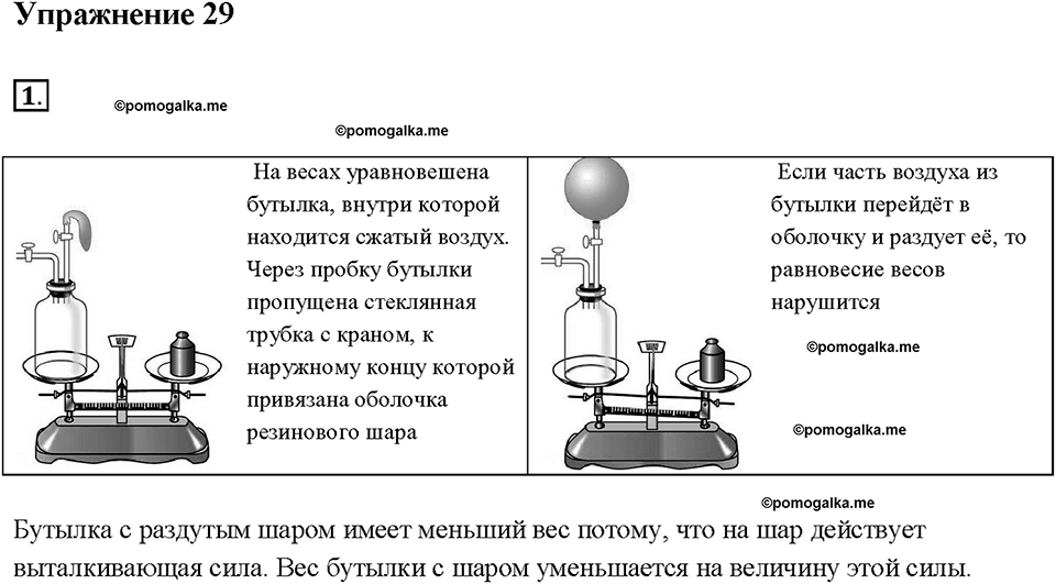 Глава 3. Давление твердых тел, жидкостей и газов. Воздухоплавание. §54. Упражнение 29, номер №1 — решение 1