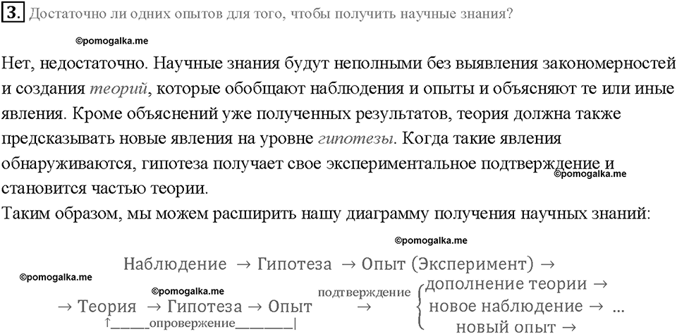 Введение. Наблюдения и опыты. §3. Вопрос №3 — решение 1