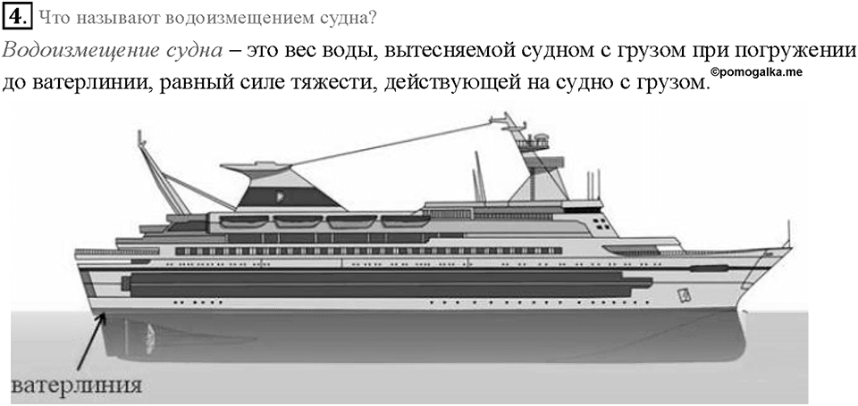 Глава 3. Давление твердых тел, жидкостей и газов. Плавание судов. §53. Вопрос №4 — решение 1