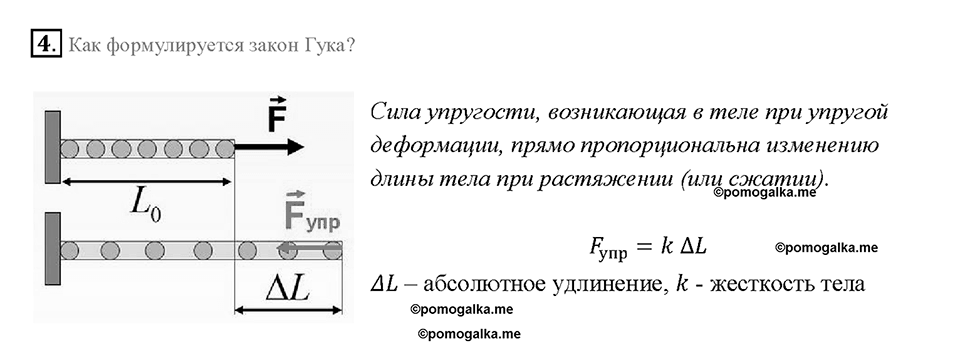 Глава 2. Взаимодействие тел. Сила упругости. Закон Гука. §26. Вопрос №4 — решение 1