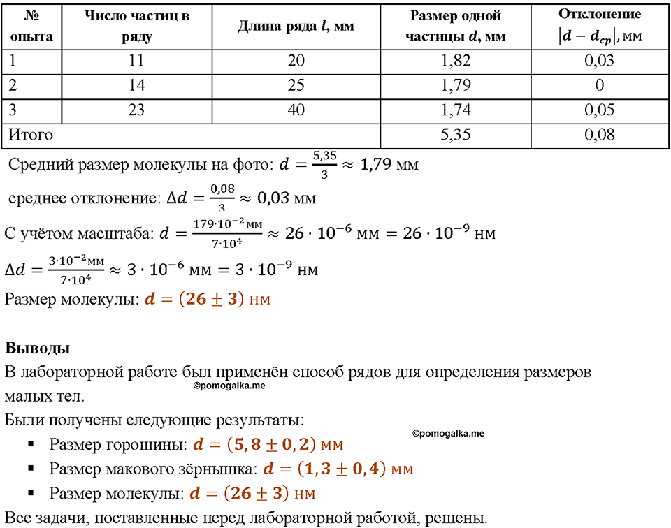 Измерение размеров малых тел. Лабораторная работа №2 — решение 2