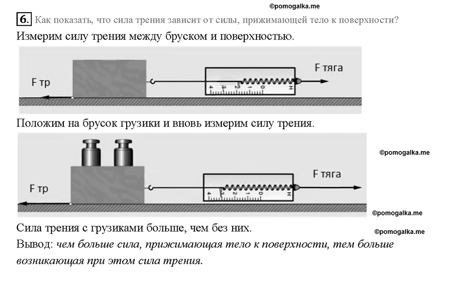 Глава 2. Взаимодействие тел. Сила трения. §32. Вопрос №6 — решение 1
