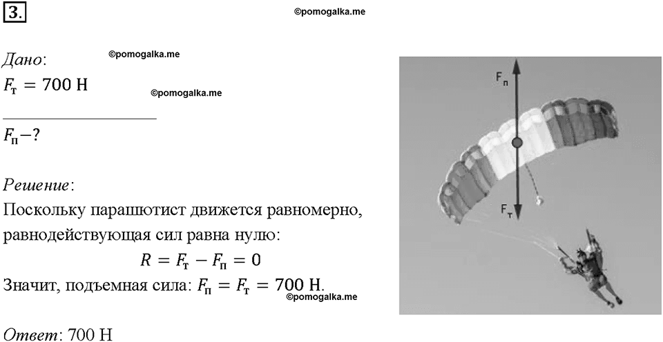 Глава 2. Взаимодействие тел. Сложение двух сил, направленных по одной прямой. Равнодействующая сила. §31. Упражнение 12, номер №3 — решение 1