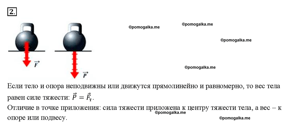 Глава 2. Взаимодействие тел. Вес тела. §27. Вопрос №2 — решение 1