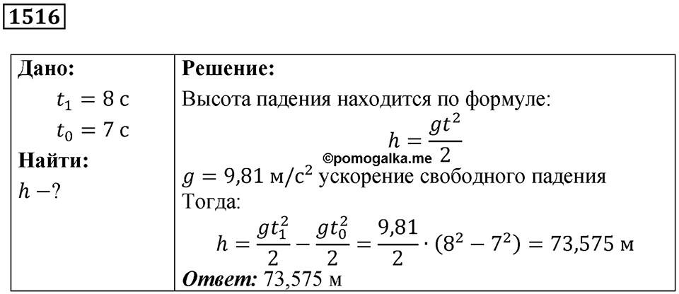 Номер 1516 — решение 1