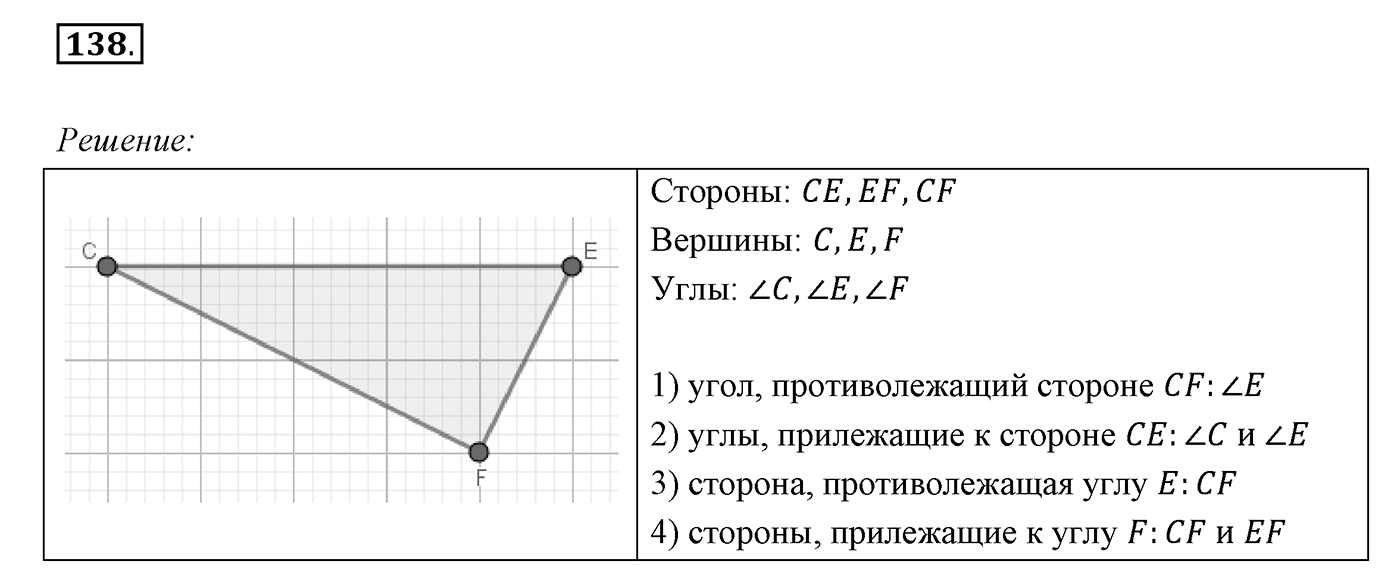 §7. Равные треугольники. Высота, медиана, биссектриса треугольника. Номер №138 — решение 1