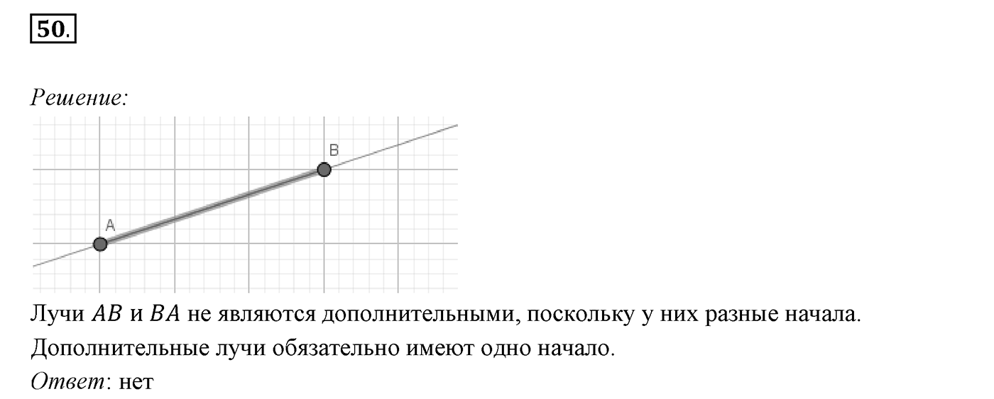 §3. Луч. Угол. Измерение углов. Номер №50 — решение 1