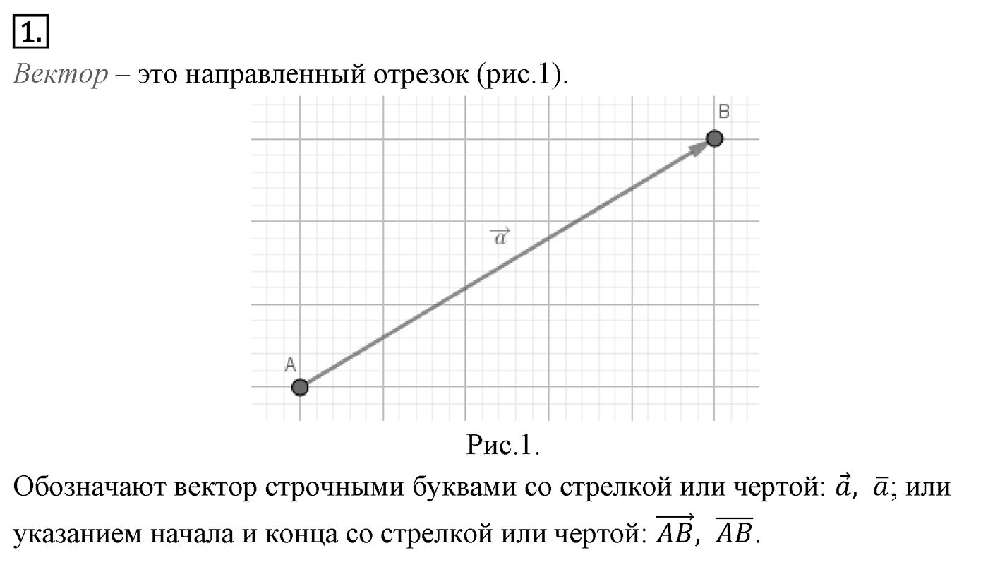Векторы. Параграф 10 Страницы 148-149 Контрольный вопрос №1 — решение 1