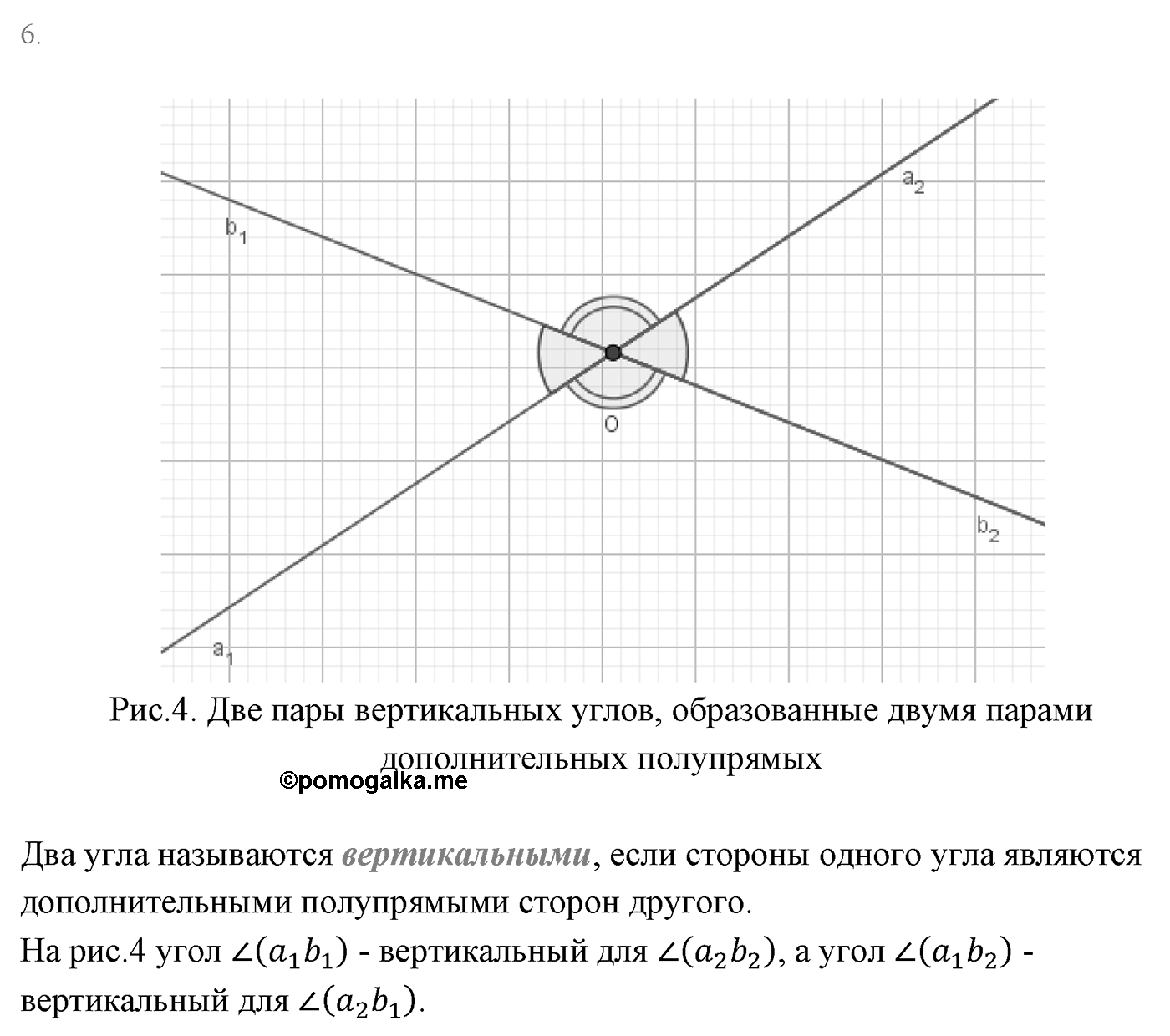 Смежные и вертикальные углы. Параграф 2 Страница 27 Контрольный вопрос №6 — решение 1