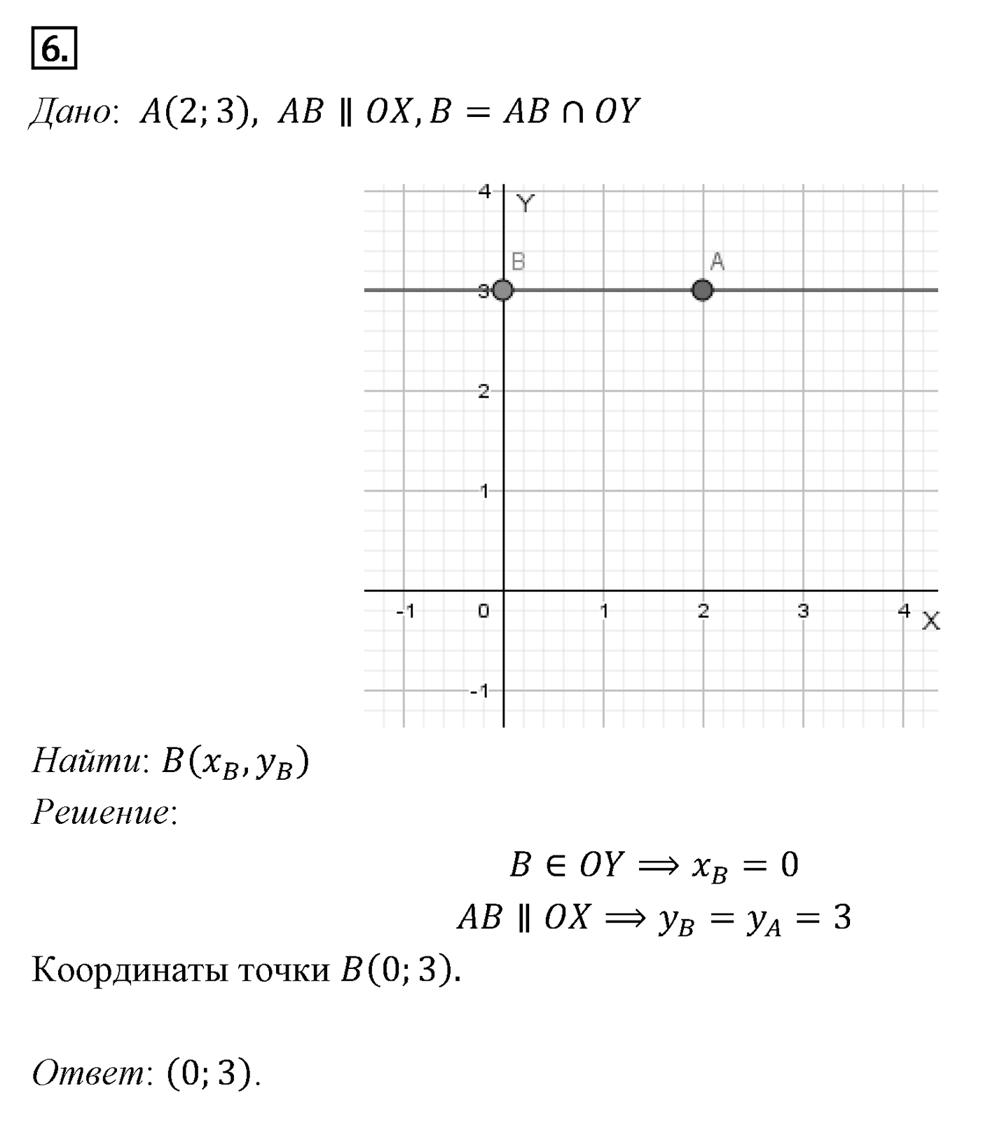 Декартовы координаты на плоскости. Параграф 8 Задача №6 — решение 1