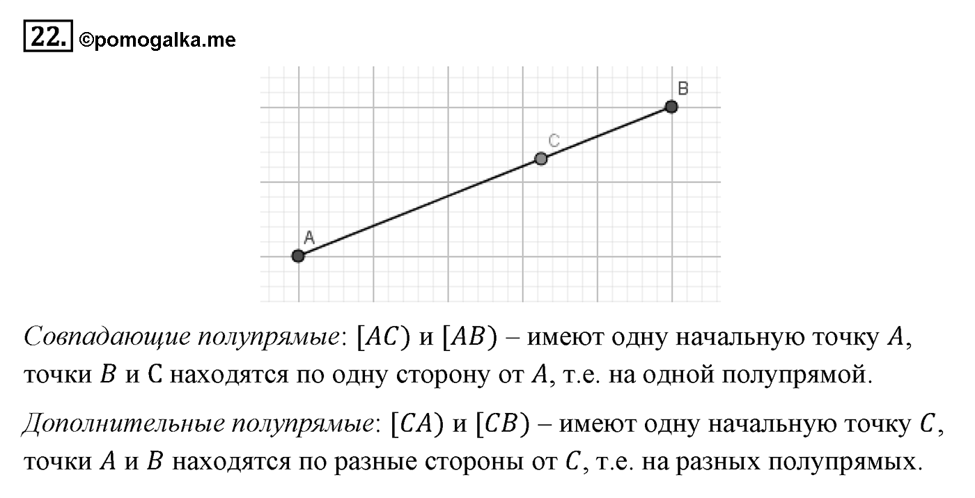 Основные свойства простейших геометрических фигур. Параграф 1 Задача №22 — решение 1