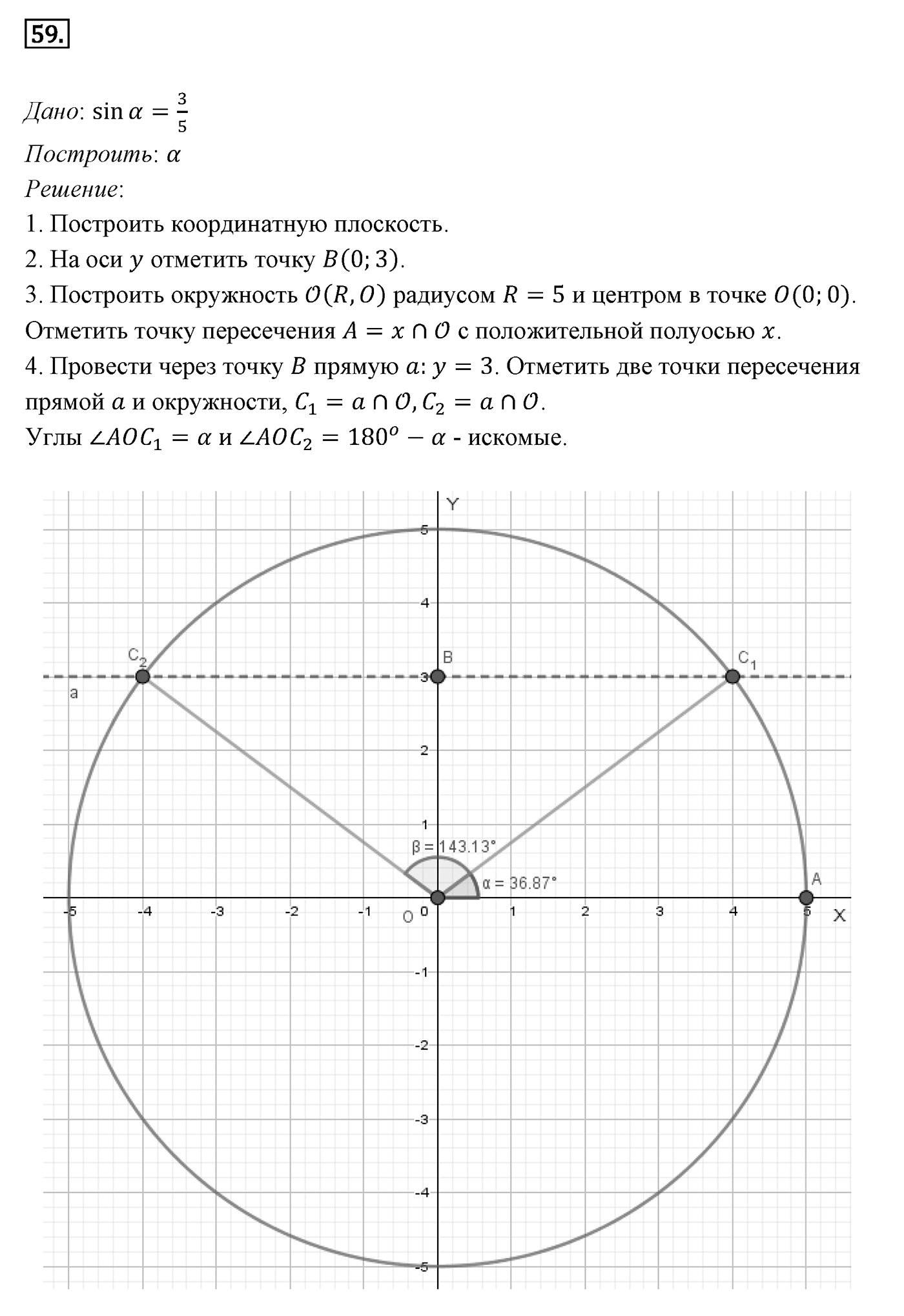 Декартовы координаты на плоскости. Параграф 8 Задача №59 — решение 1