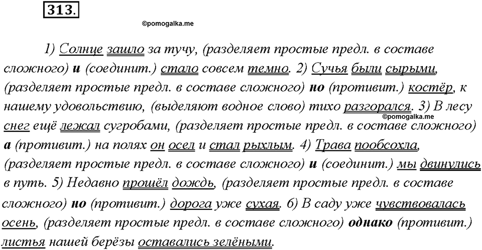 Упражнение 313 — решение 1