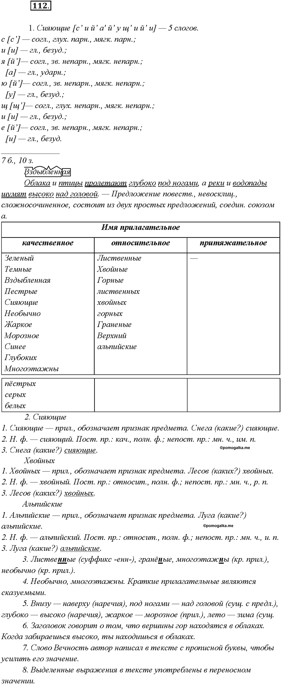 Упражнение 112 — решение 1