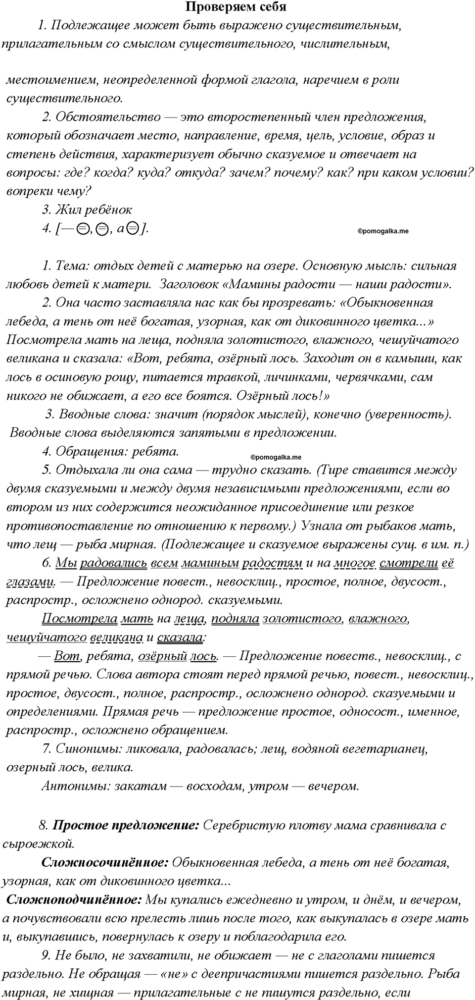 §11. Синтаксис и пунктуация. Проверяем себя — решение 1