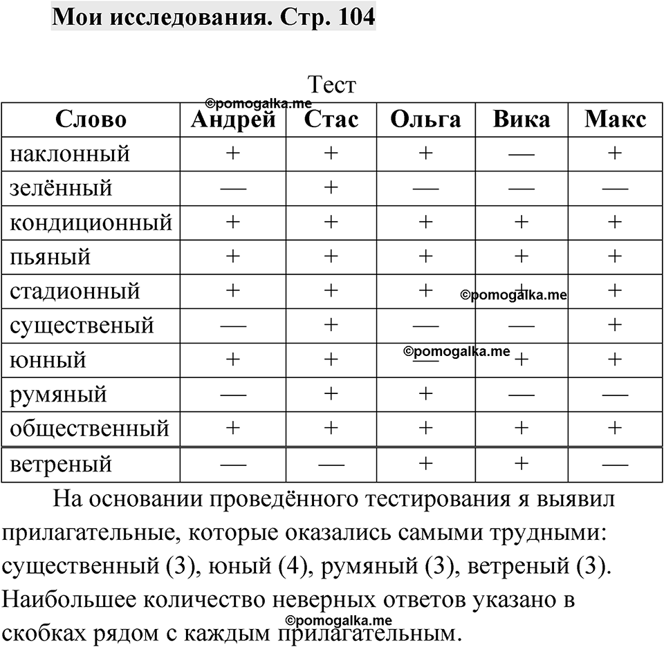Страница 104 Мои исследования — решение 1