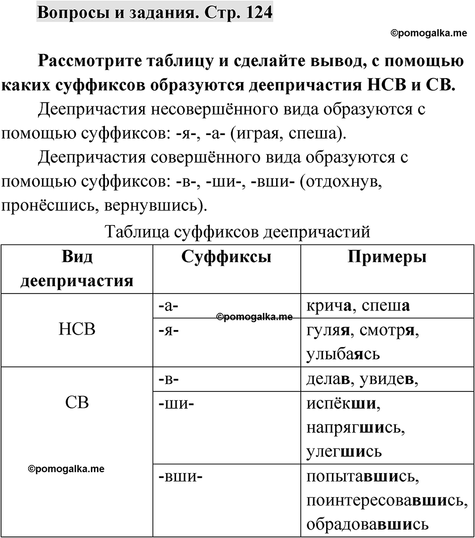 Страница 124 Вопросы и задания — решение 1