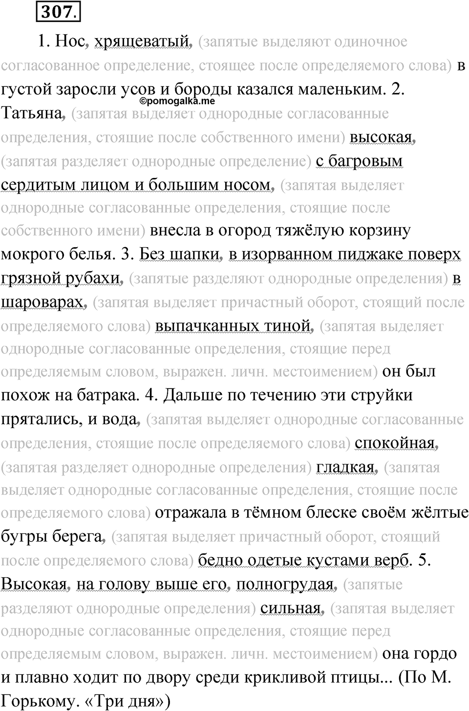 Упражнение 307 — решение 1