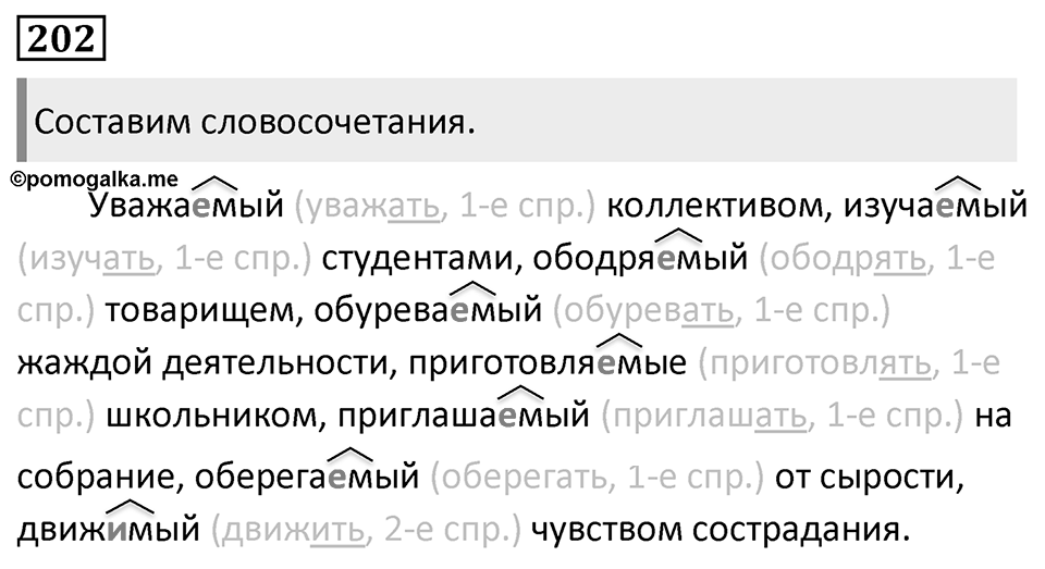 Упражнение 202 — решение 1
