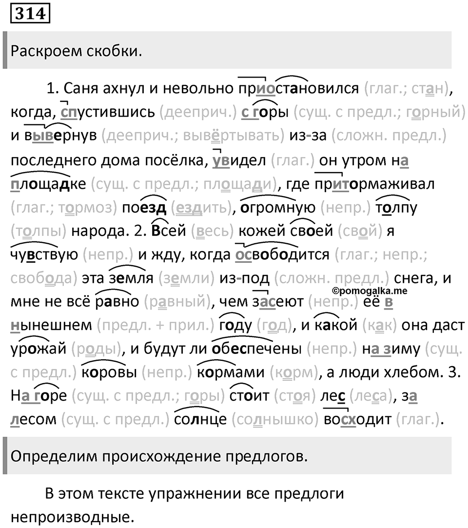 Упражнение 314 — решение 1