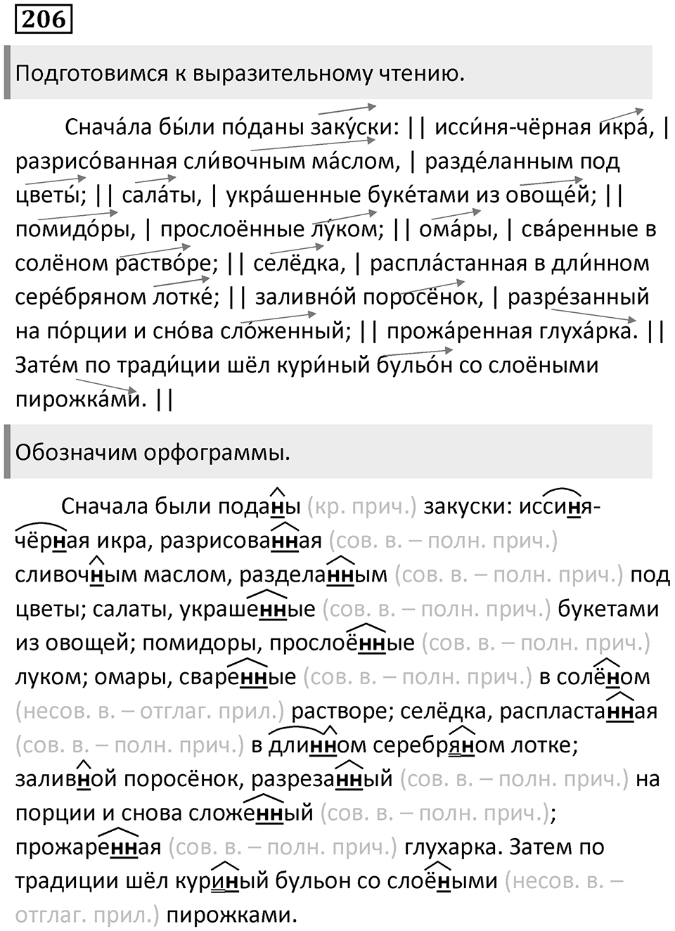 Упражнение 206 — решение 1