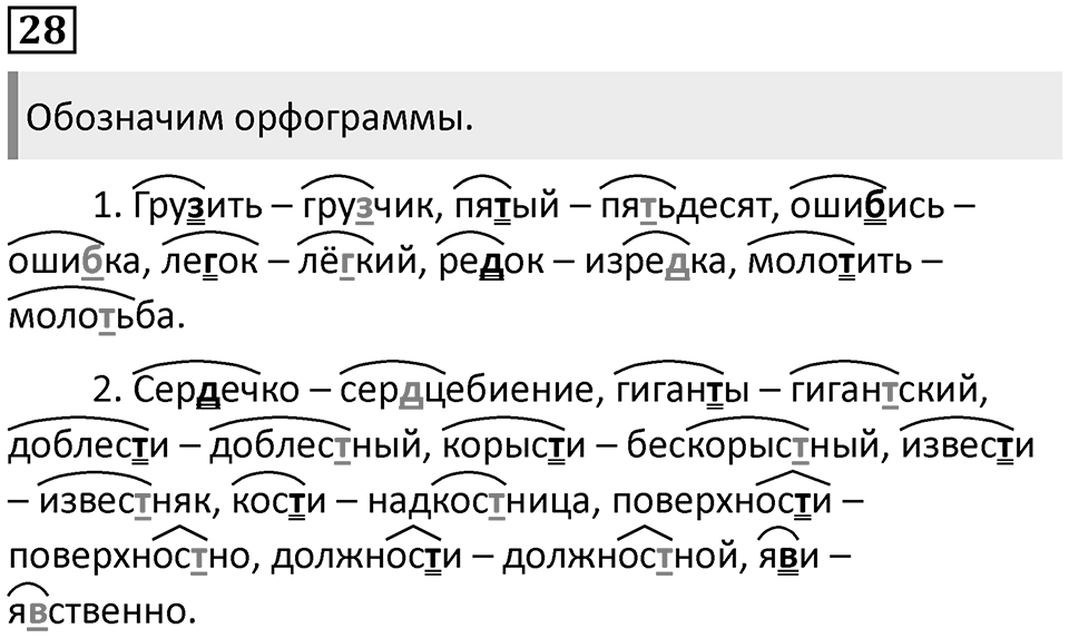 Упражнение 28 — решение 1