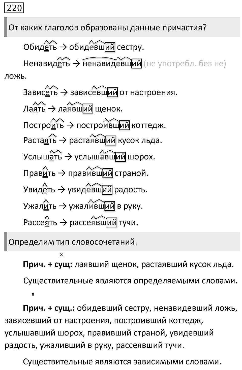 Упражнение 220 — решение 1