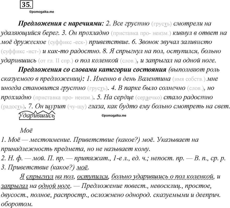 Какие языки-родственники есть у русского языка?. Глава 3. Упражнение 35 — решение 1