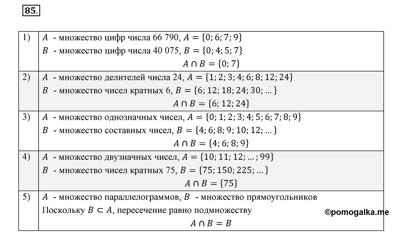 Вариант 1 Номер №85 — решение 1