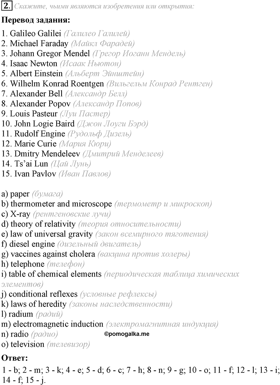 4. Unit. Fascination and Challenge: The World of Science and Technology. Задание №2 — решение 1