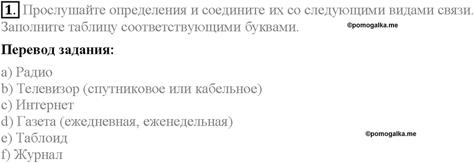 Unit 3. Mass Media: Pros and Cons. Section 1. Задание №1 — решение 1