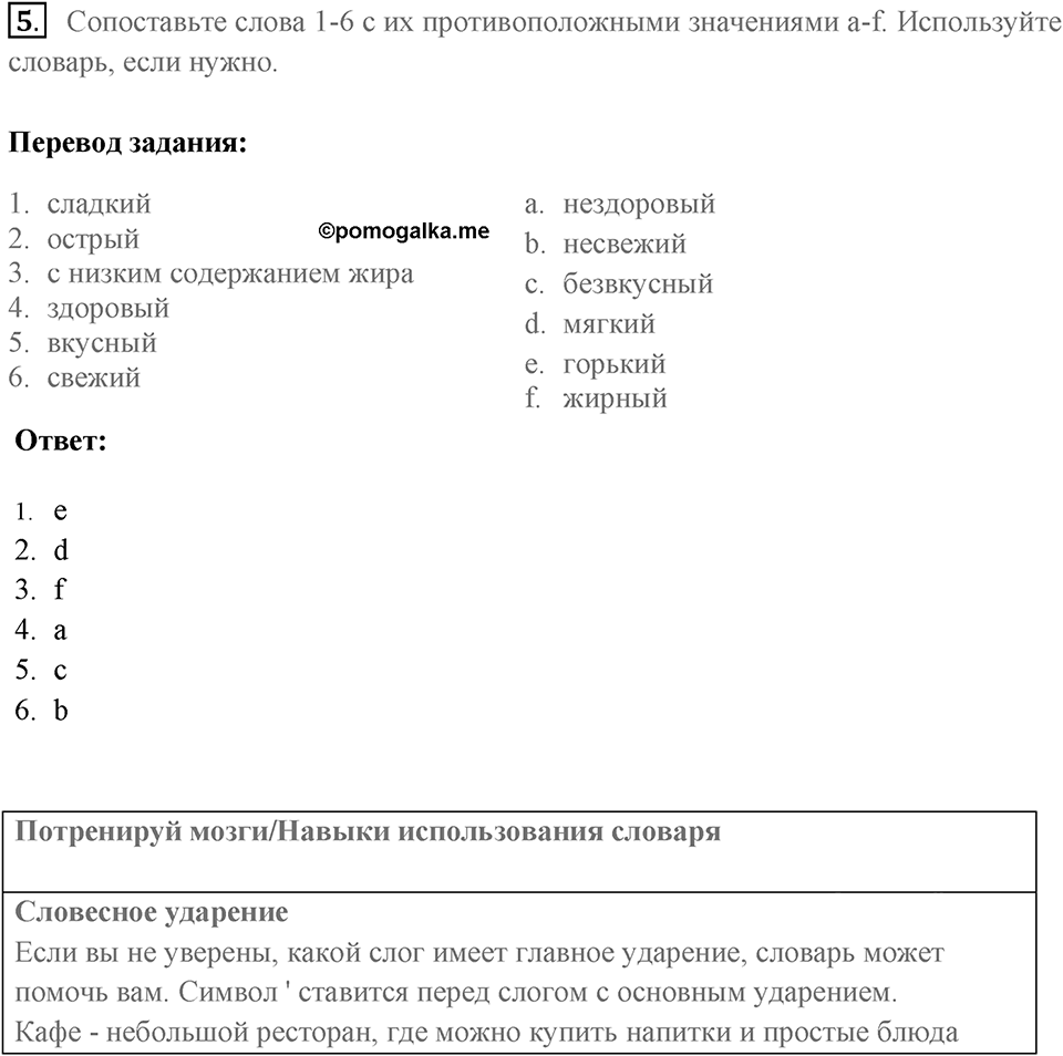 Словарь. Страница 54 задание №5 — решение 1
