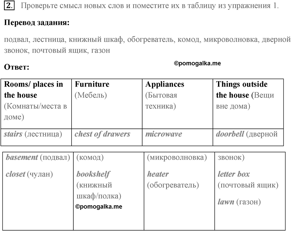 Словарь. Страница 45 задание №2 — решение 1