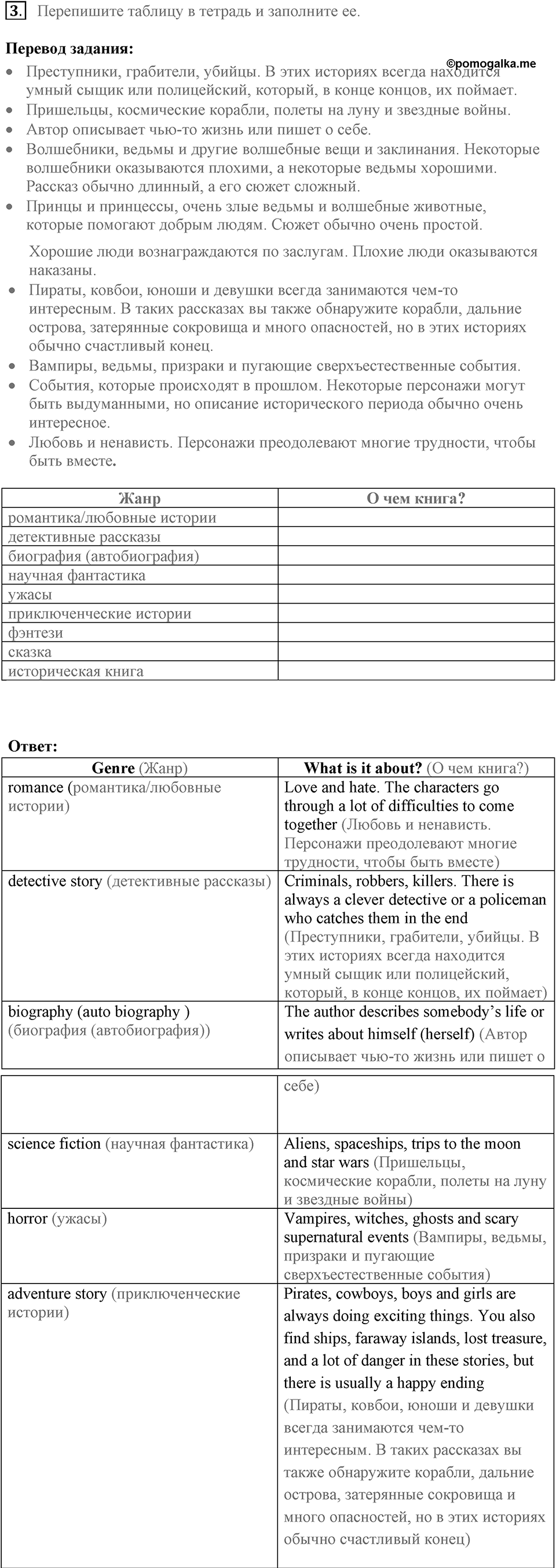 When you make a new friend, ask him, "What do you read?". Unit 6 lesson 6-7 exercise 3 — решение 1