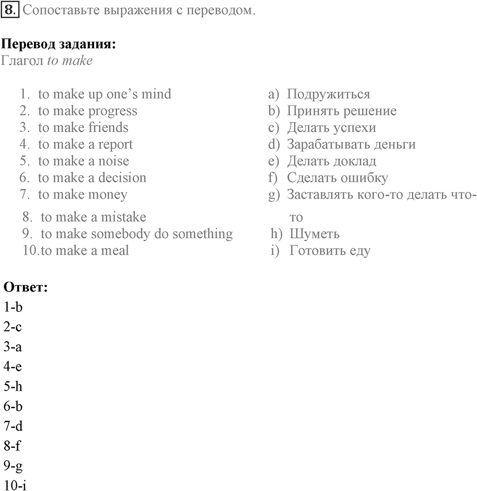 The British Parliament. Unit 2 lesson 3-4 exercise 8 — решение 1